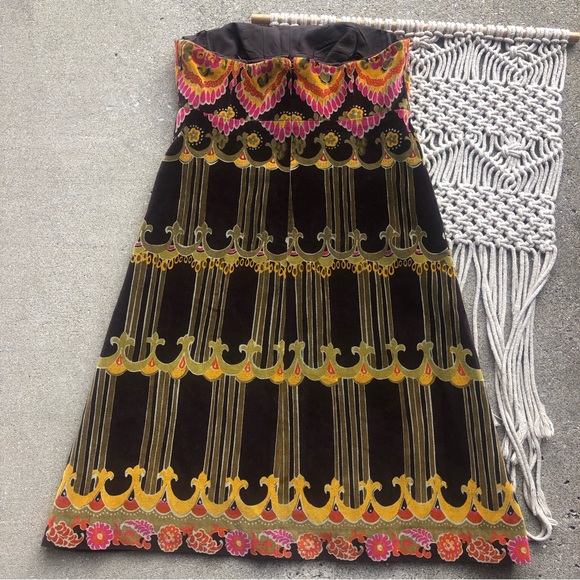 J.Crew Collection Strapless Printed Velvet Dress Size 4 - Picture 7 of 8